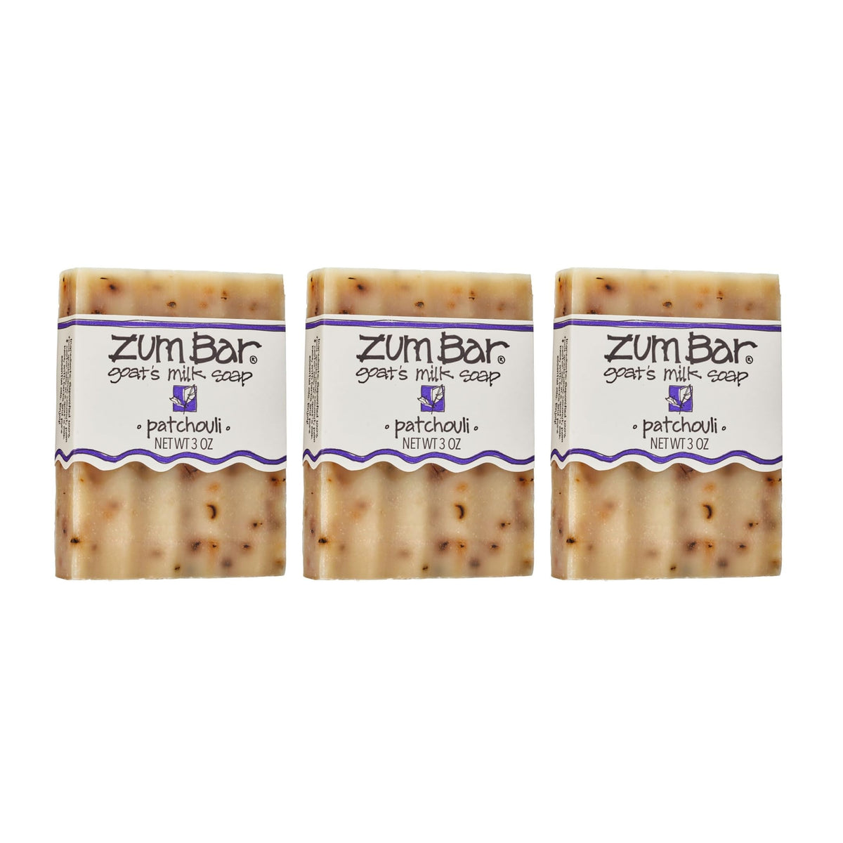 Indigo Wild Goat's Milk Soap Patchouli bar close-up for everyday cleansing with earthy aroma.