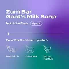 Indigo Wild Zum Goat Milk Soap Bar closeup showing creamy bar with natural ingredients