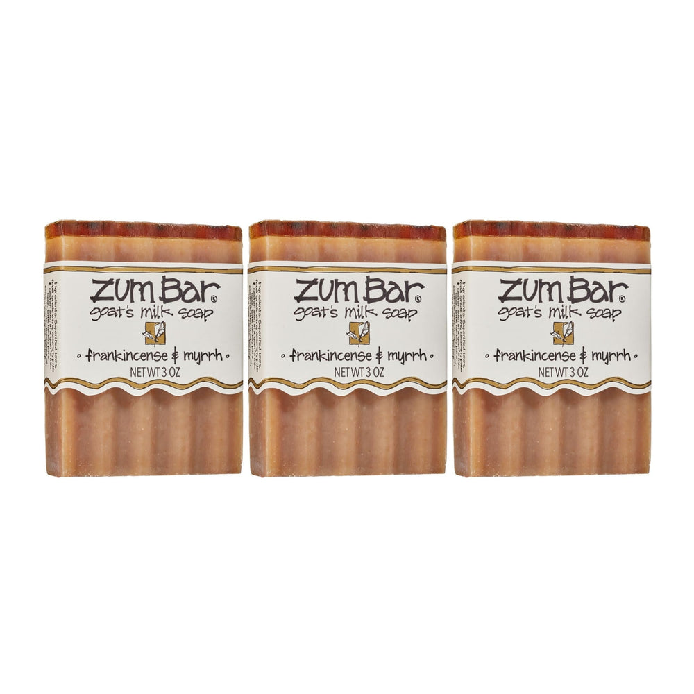 Indigo Wild Zum goat milk soap bar pack-frankincense-myrh: natural cleanser for hands and body