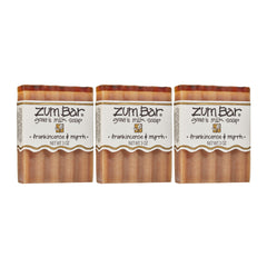 Indigo Wild Zum goat milk soap bar pack-frankincense-myrh: natural cleanser for hands and body