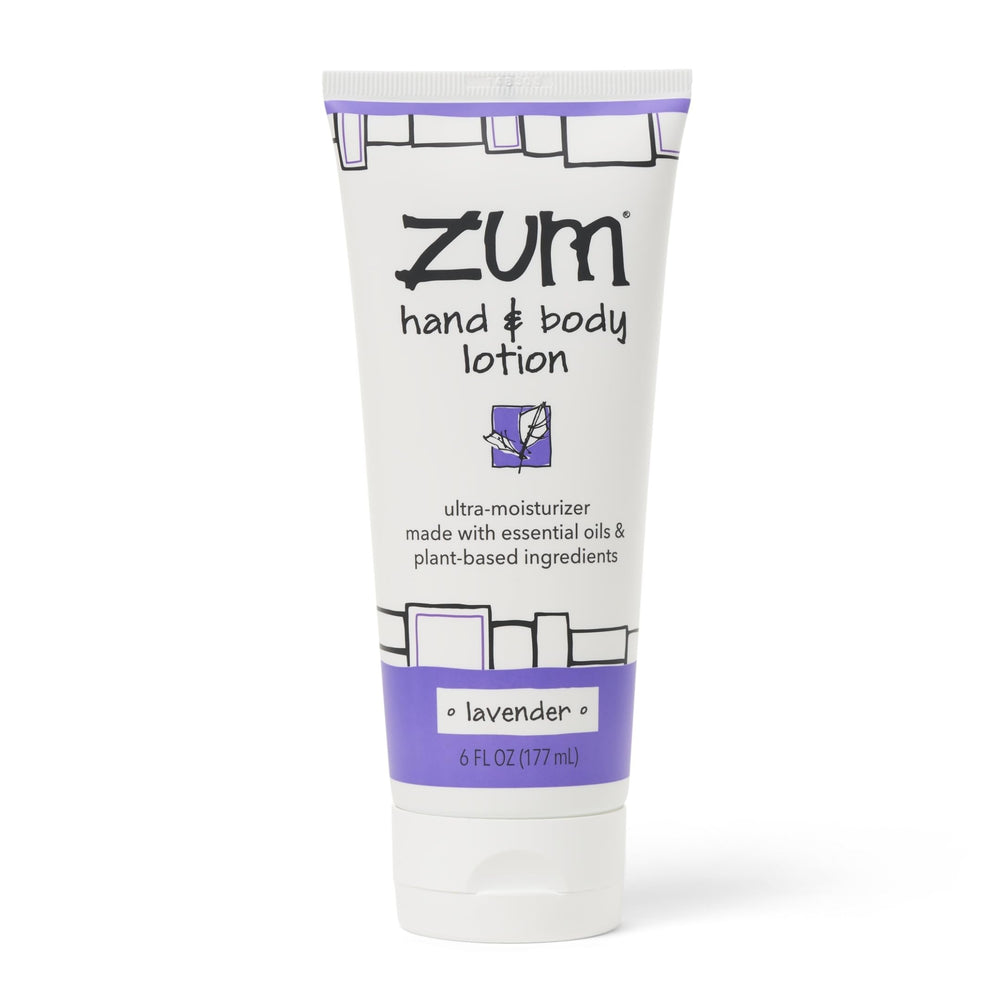 Indigo Wild Zum Lavender hand lotion bottle for daily dry-skin hydration.
