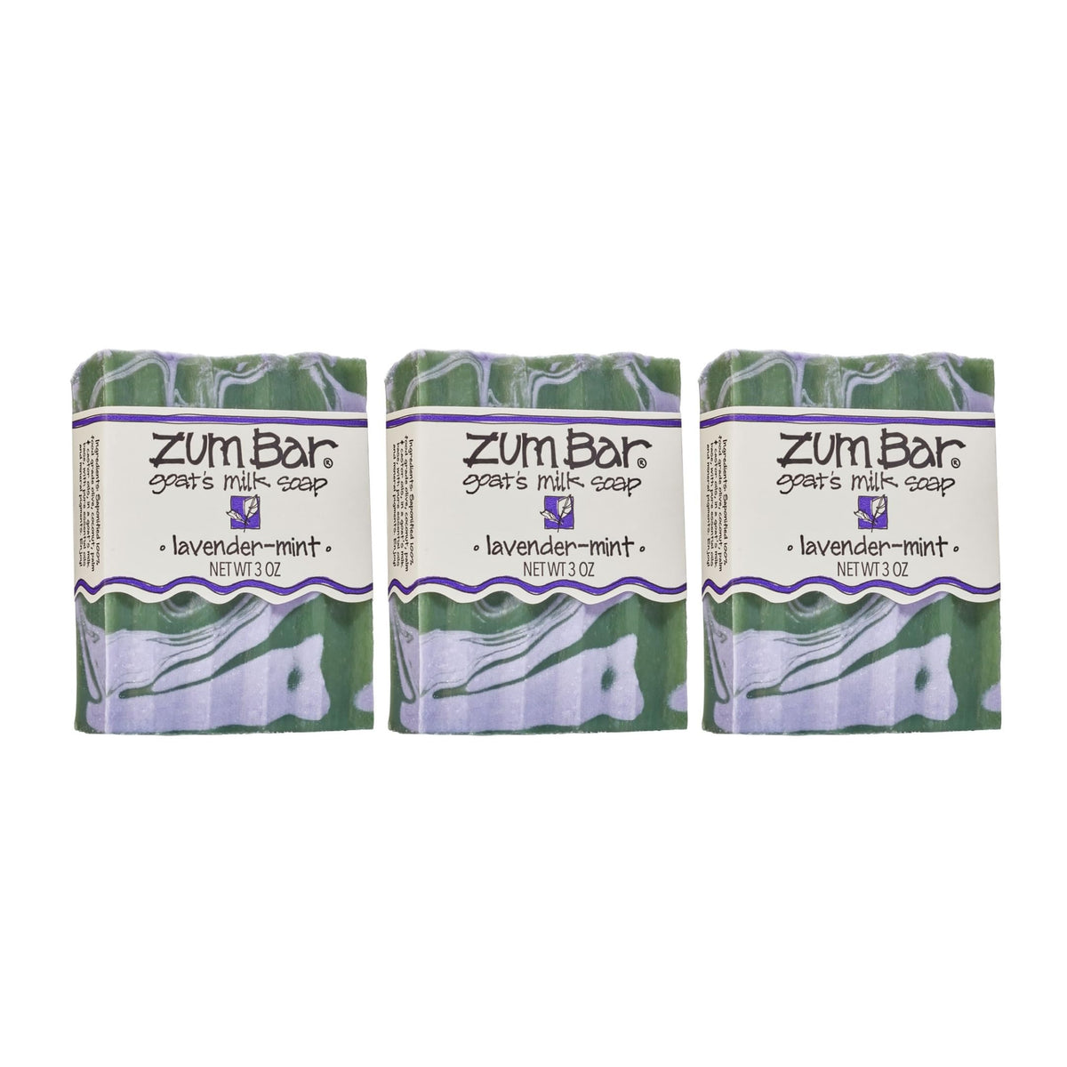 Indigo Wild Zum Lavender-Mint goat milk soap bar close-up with creamy lather for gentle cleansing.
