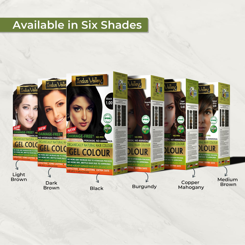 Indus Valley dermatologist-endorsed safe color option for hair care.