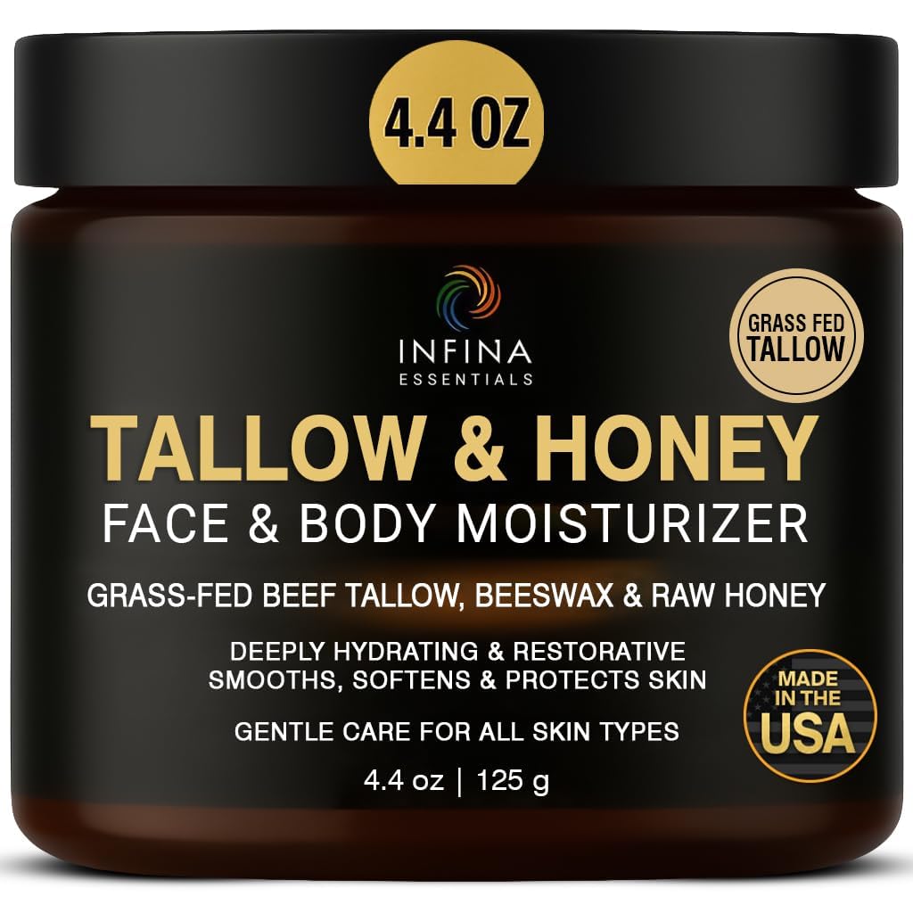 INFINA ESSENTIALS beef-tallow-face-cream nourishes dry skin with rich hydration.