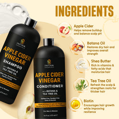 INFINA ESSENTIALS biotin caffeine vitamin E ingredients closeup supports stronger strands