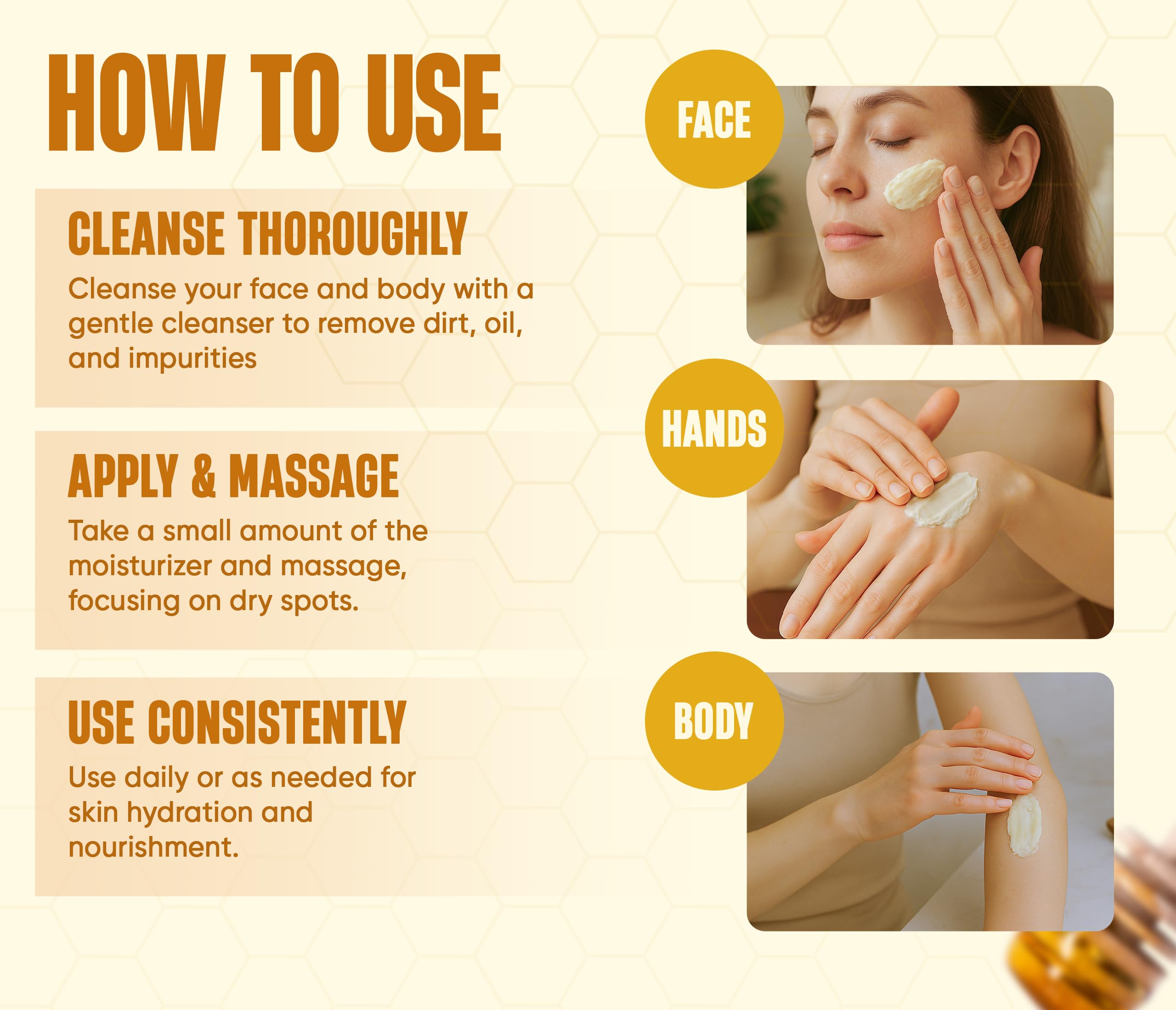 INFINA ESSENTIALS non-greasy-texture-closeup conveys fast absorption and comfortable wear.