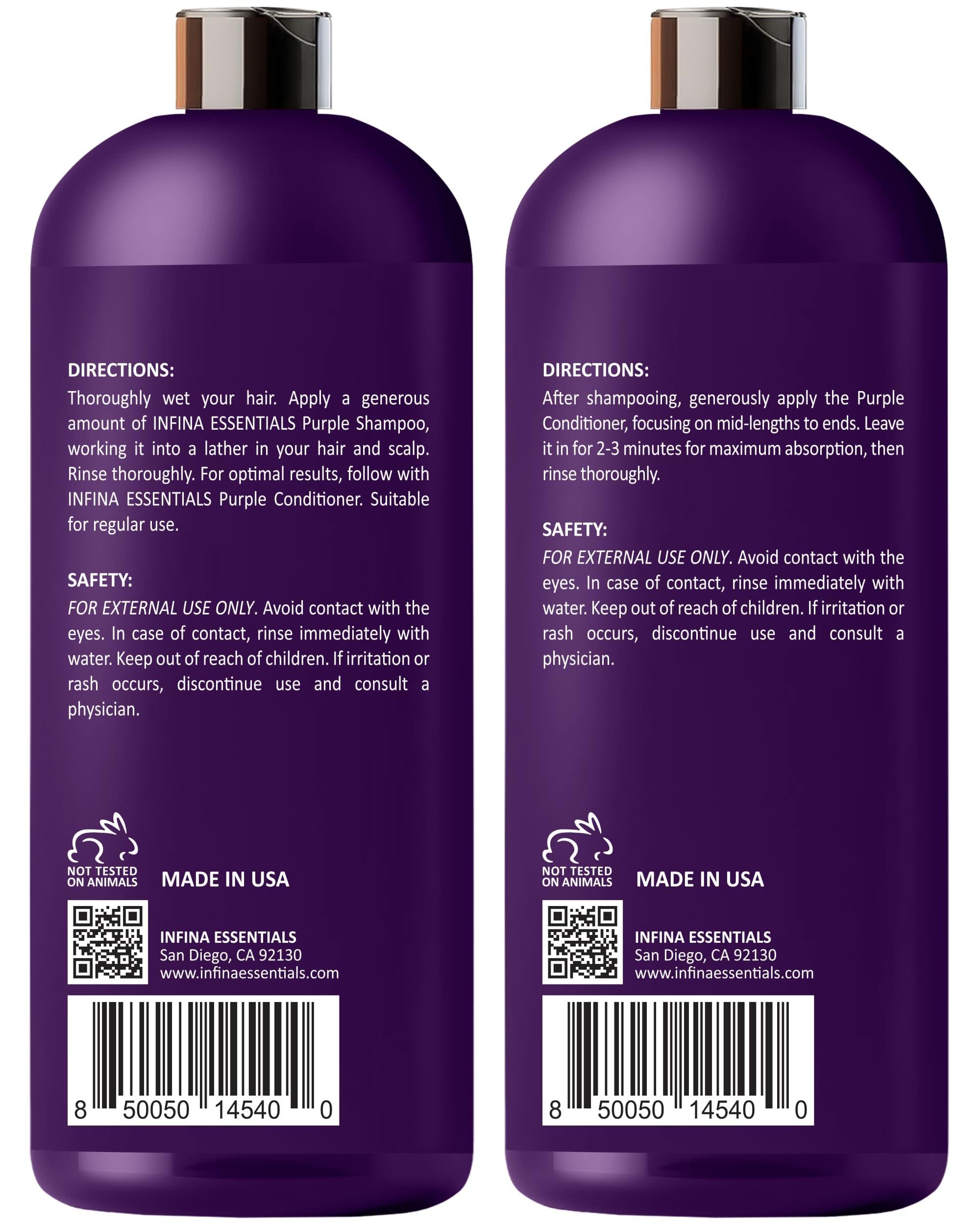 INFINA ESSENTIALS packaging closeup highlights sulfate-free formula and hydration.