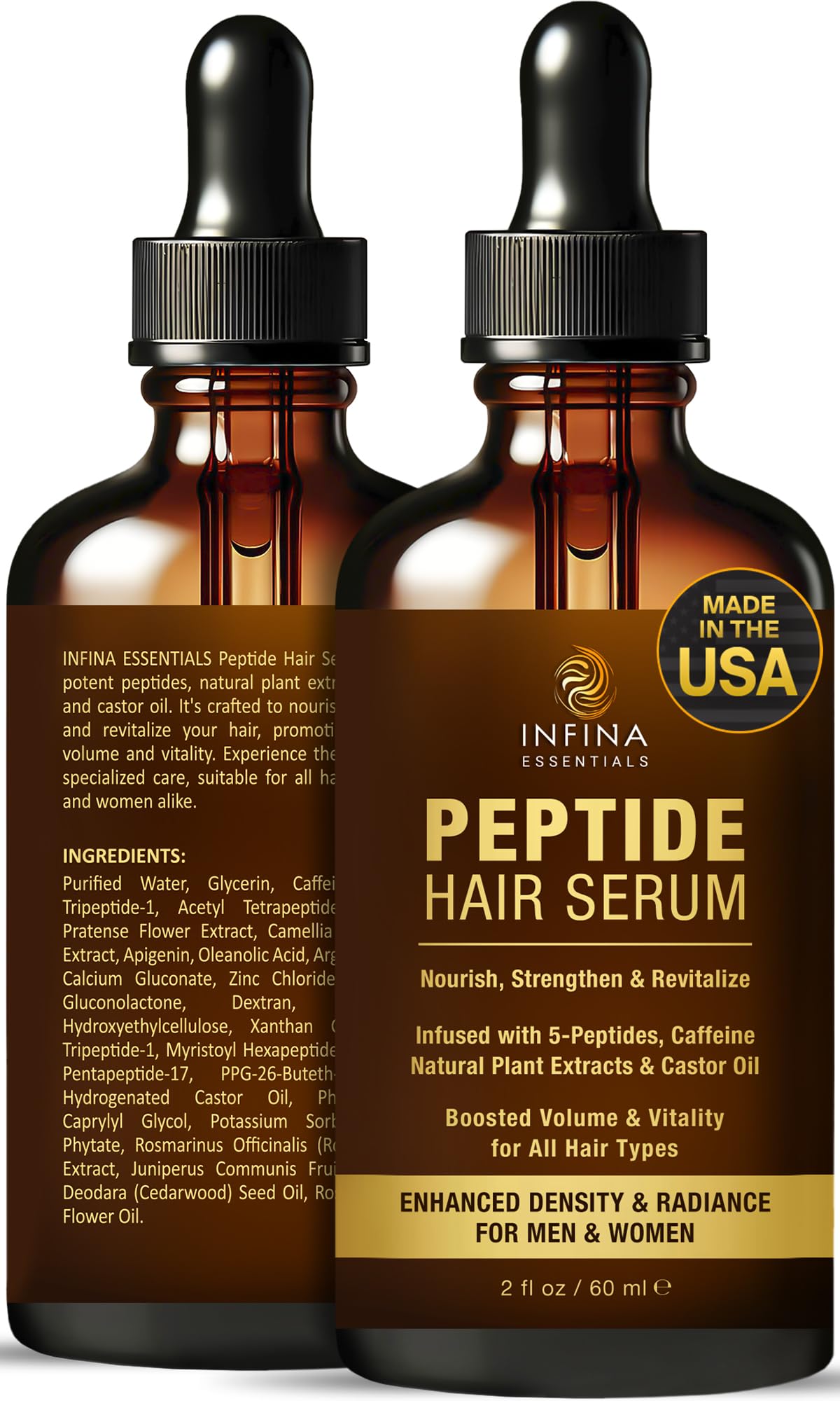 INFINA ESSENTIALS peptide serum density-boosting effect on scalp and hair fibers