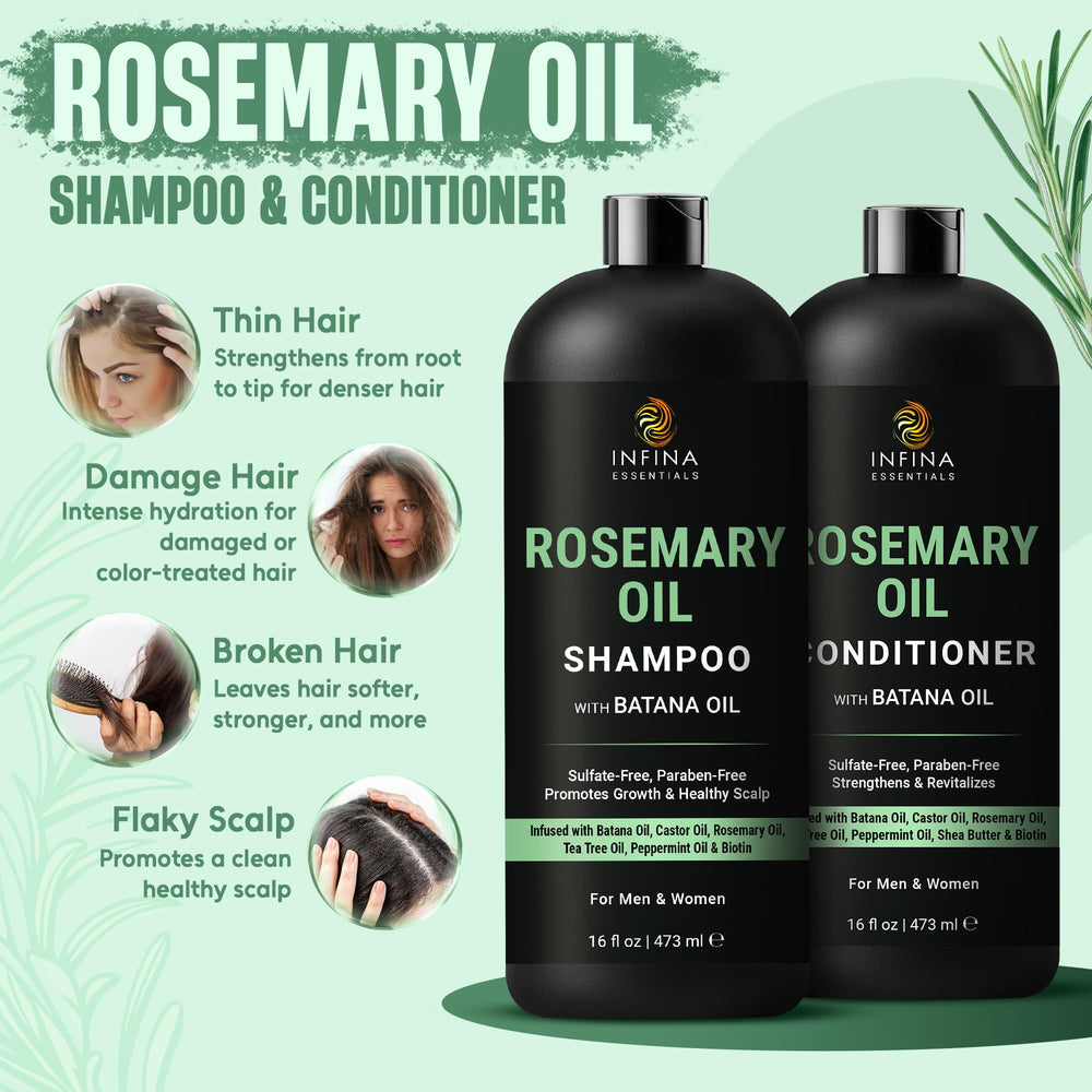 INFINA ESSENTIALS Rosemary Oil Conditioner bottle conveying deep nourishment and smoothness.