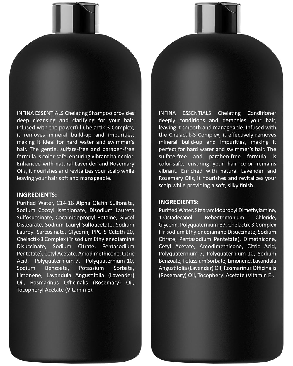 INFINA ESSENTIALS Set packaging displaying 16 oz bottles for swim-ready care