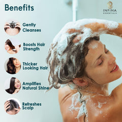 INFINA ESSENTIALS Tea Tree Oil Peppermint aroma emphasizes refreshing scalp feel