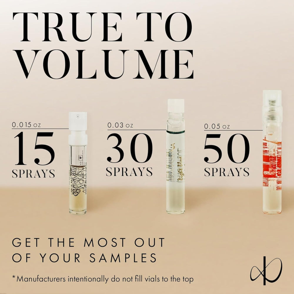 Infinite Scents designer fragrance vials arranged for side-by-side comparisons