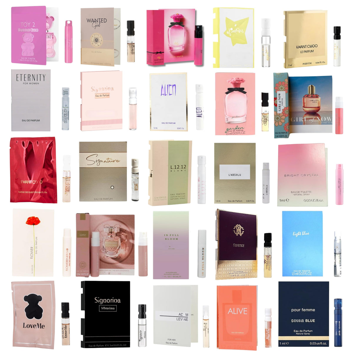 Infinite Scents sampler set packaging showing 12 designer fragrance vials for trial