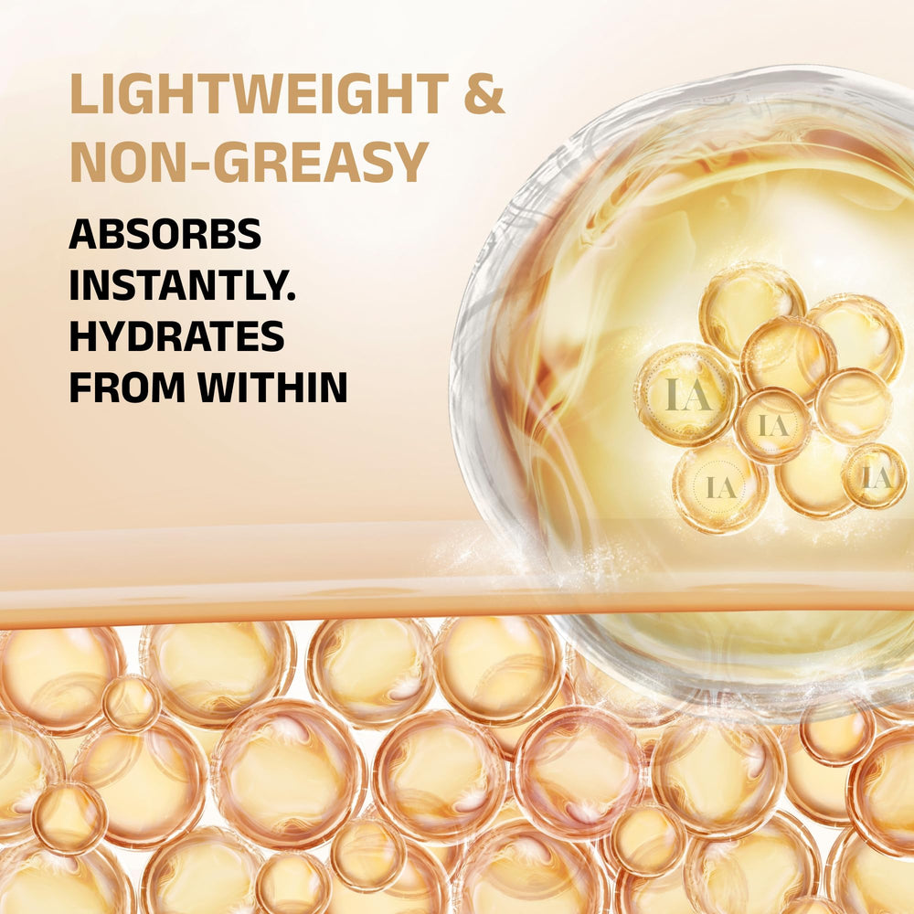 InfiniteAloe rosehip oil and green tea ingredients closeup signals nutrient-rich formula
