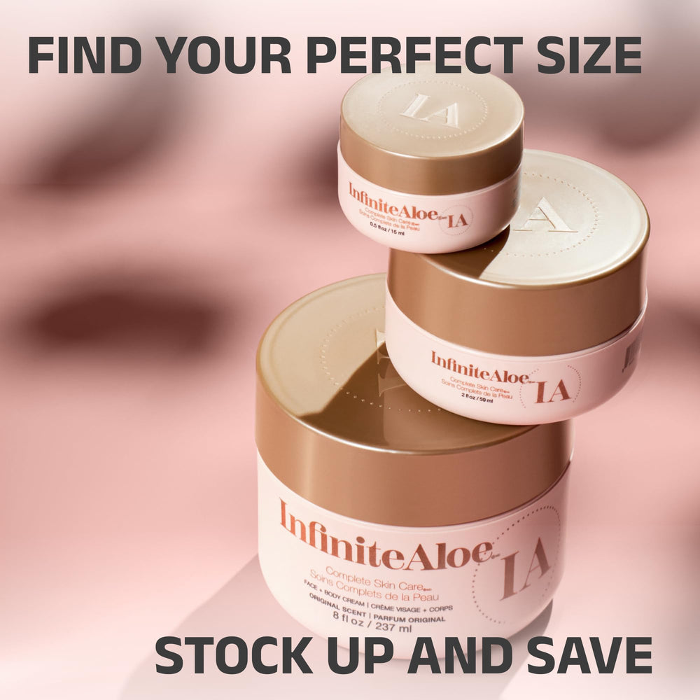 InfiniteAloe sensitive skin formula bottle cap closeup suggests gentle care for irritated skin