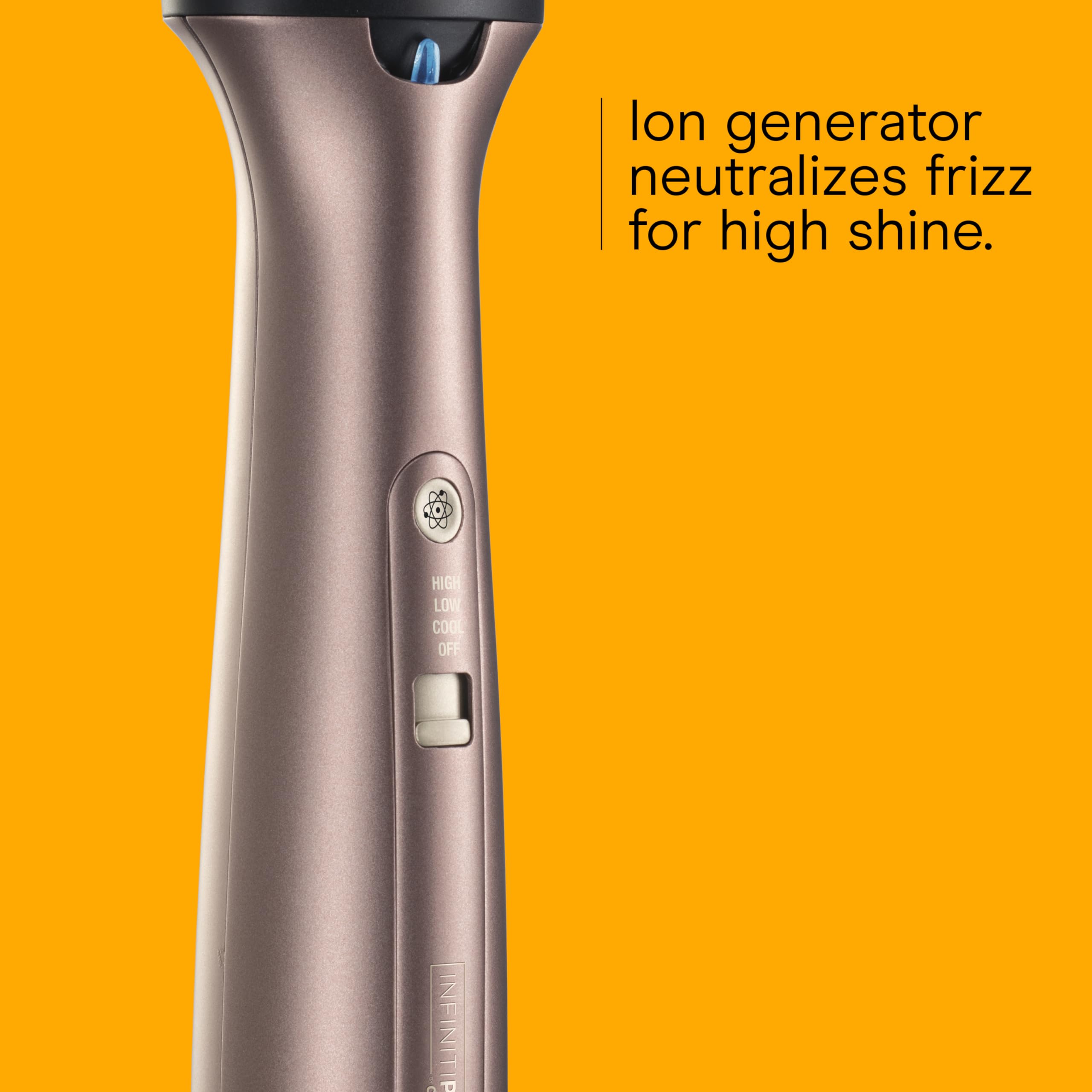 Ceramic smoothing fins on InfinitiPRO deliver a frizz-free finish.