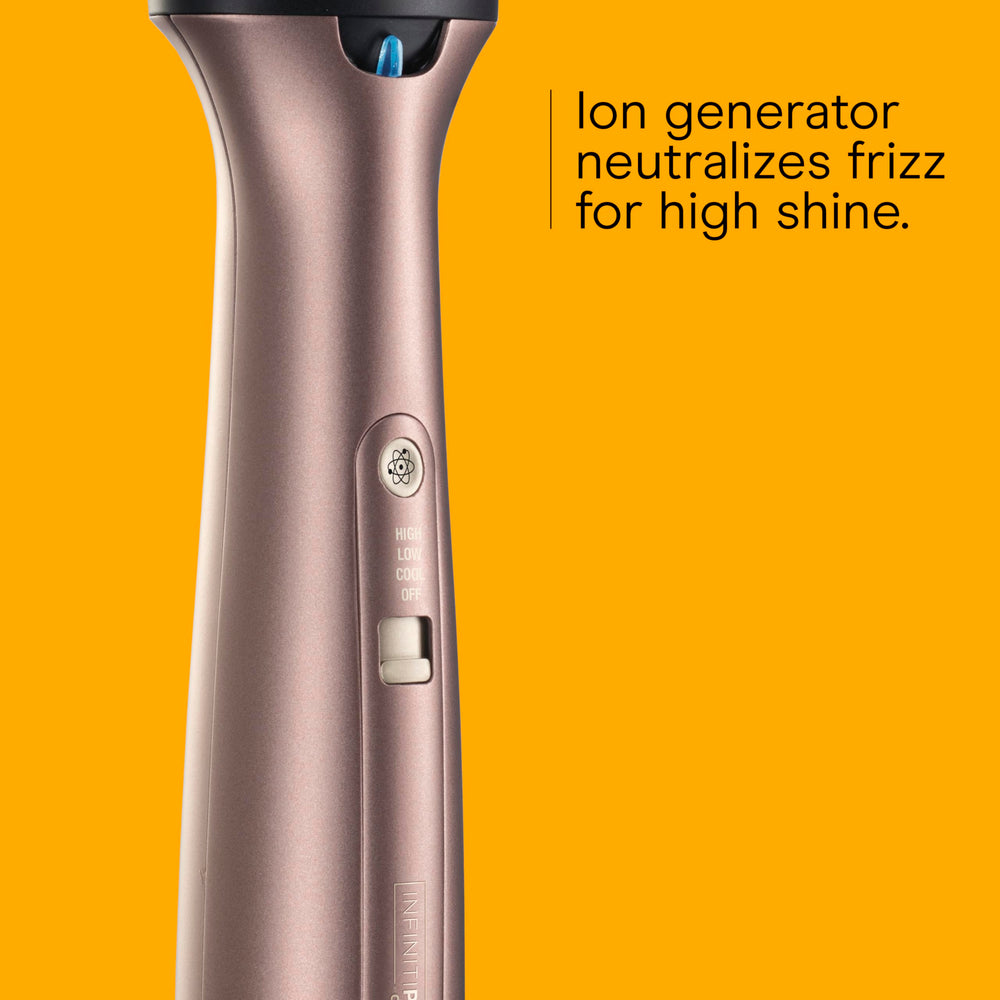 Ceramic smoothing fins on InfinitiPRO deliver a frizz-free finish.