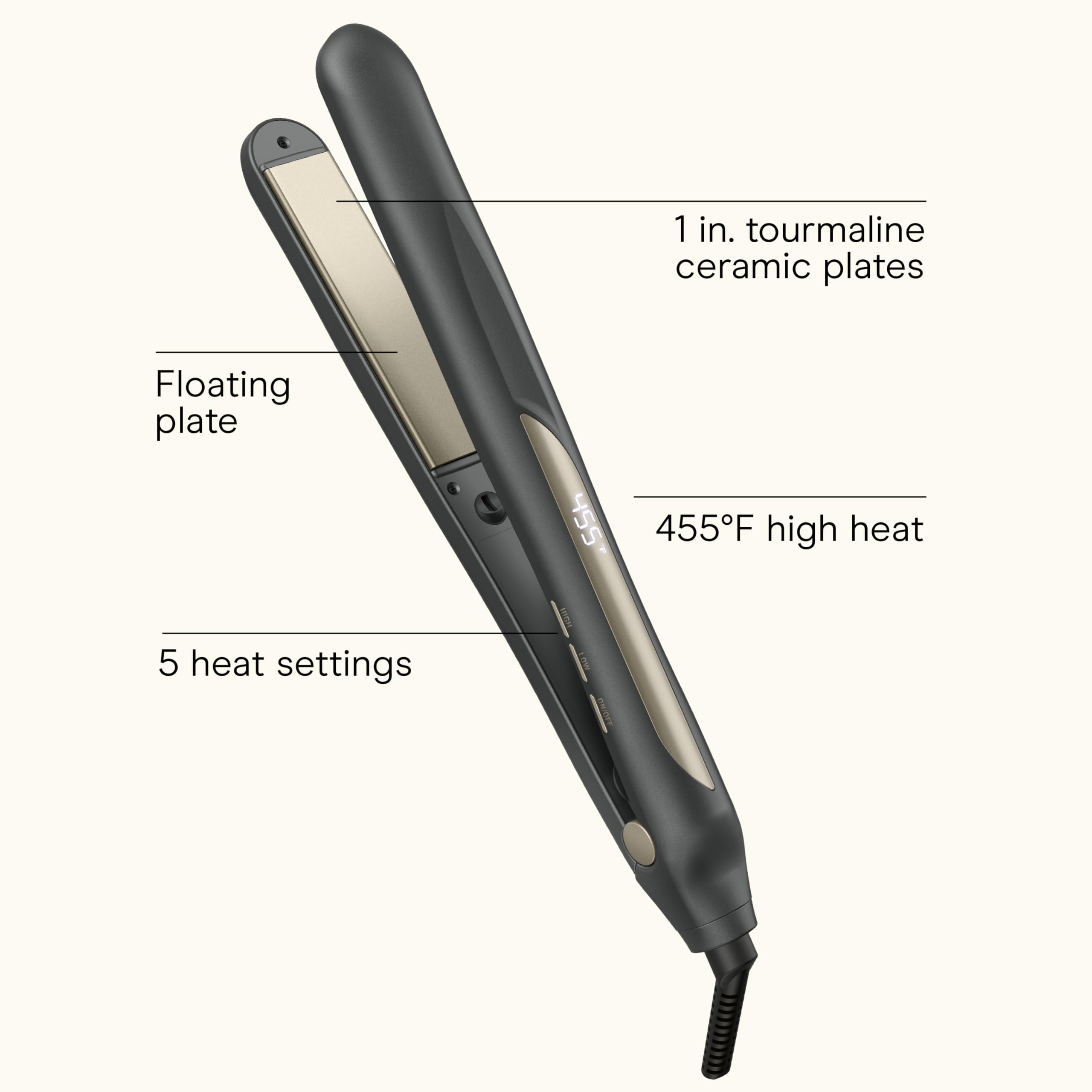 Infiniti PRO Conair flat iron 1-inch barrel for precise straightening and curling.