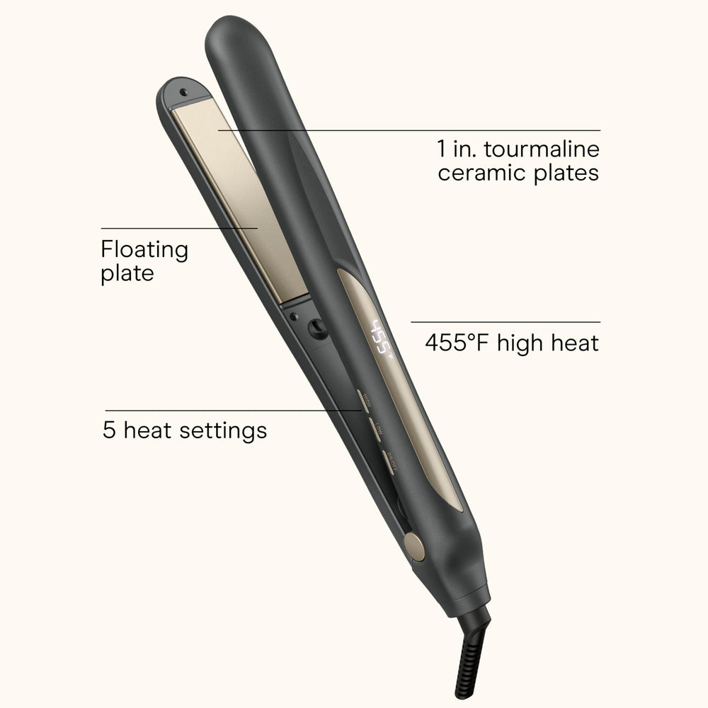 Infiniti PRO Conair flat iron 1-inch barrel for precise straightening and curling.