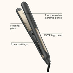 Infiniti PRO Conair flat iron 1-inch barrel for precise straightening and curling.