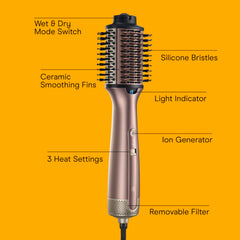 InfinitiPRO large oval barrel shaping hair from roots to tips for body.