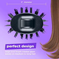 Conair INFINITIPRO oval dryer brush adds root lift with a smooth ceramic barrel.
