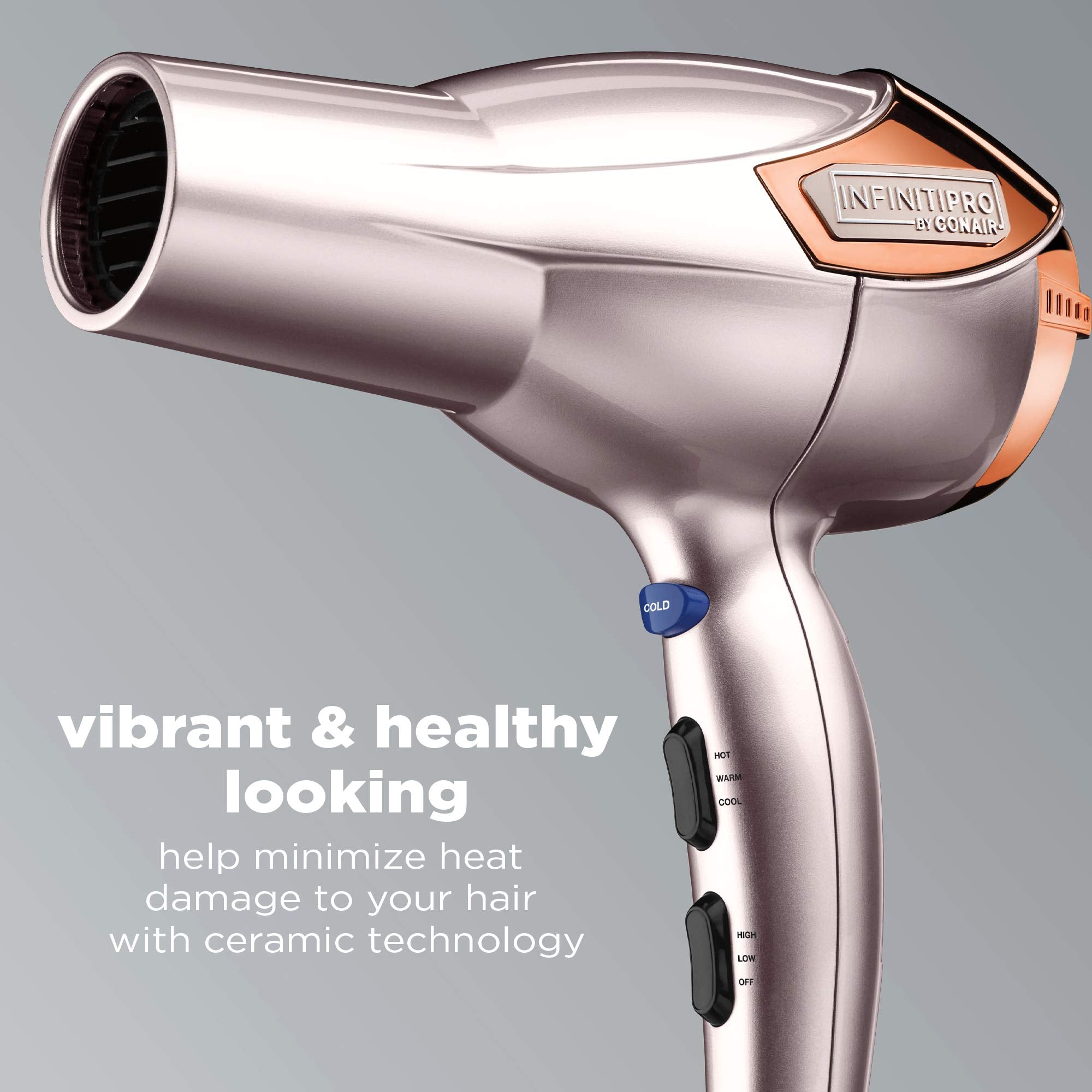 Diffuser attachment in rose gold for enhanced curls and waves