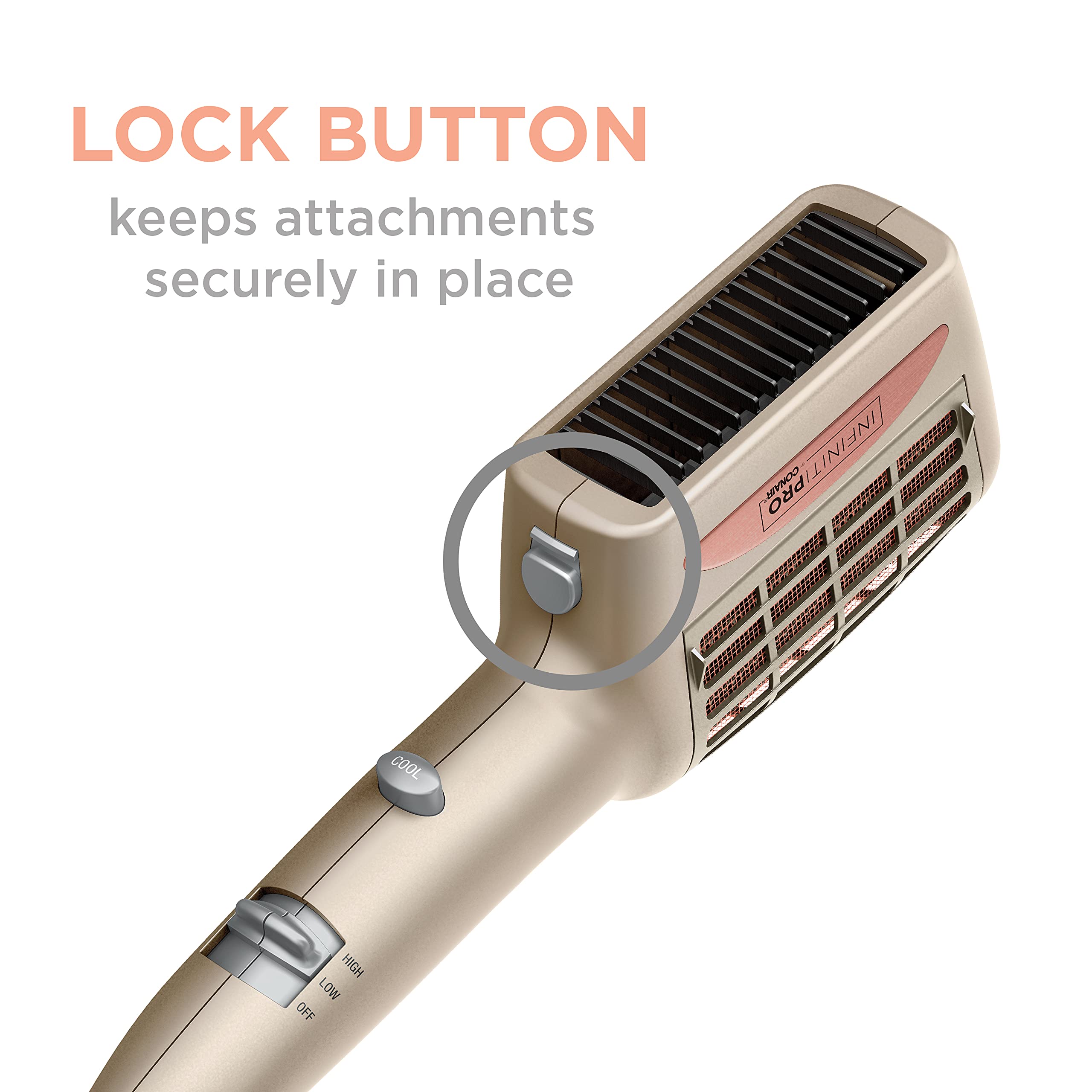 Conair InfinitiPRO wide-tooth comb detangles while styling