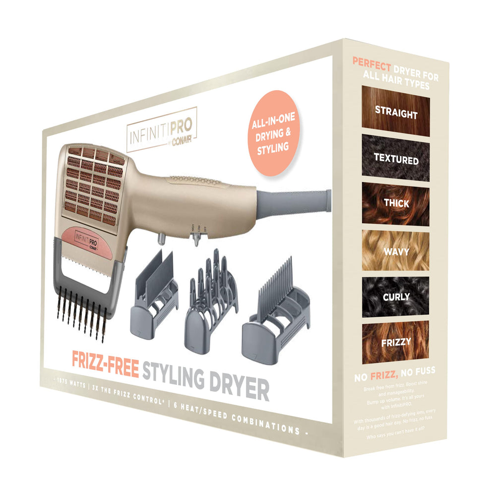 Conair InfinitiPRO ergonomic handle designed for comfortable extended styling