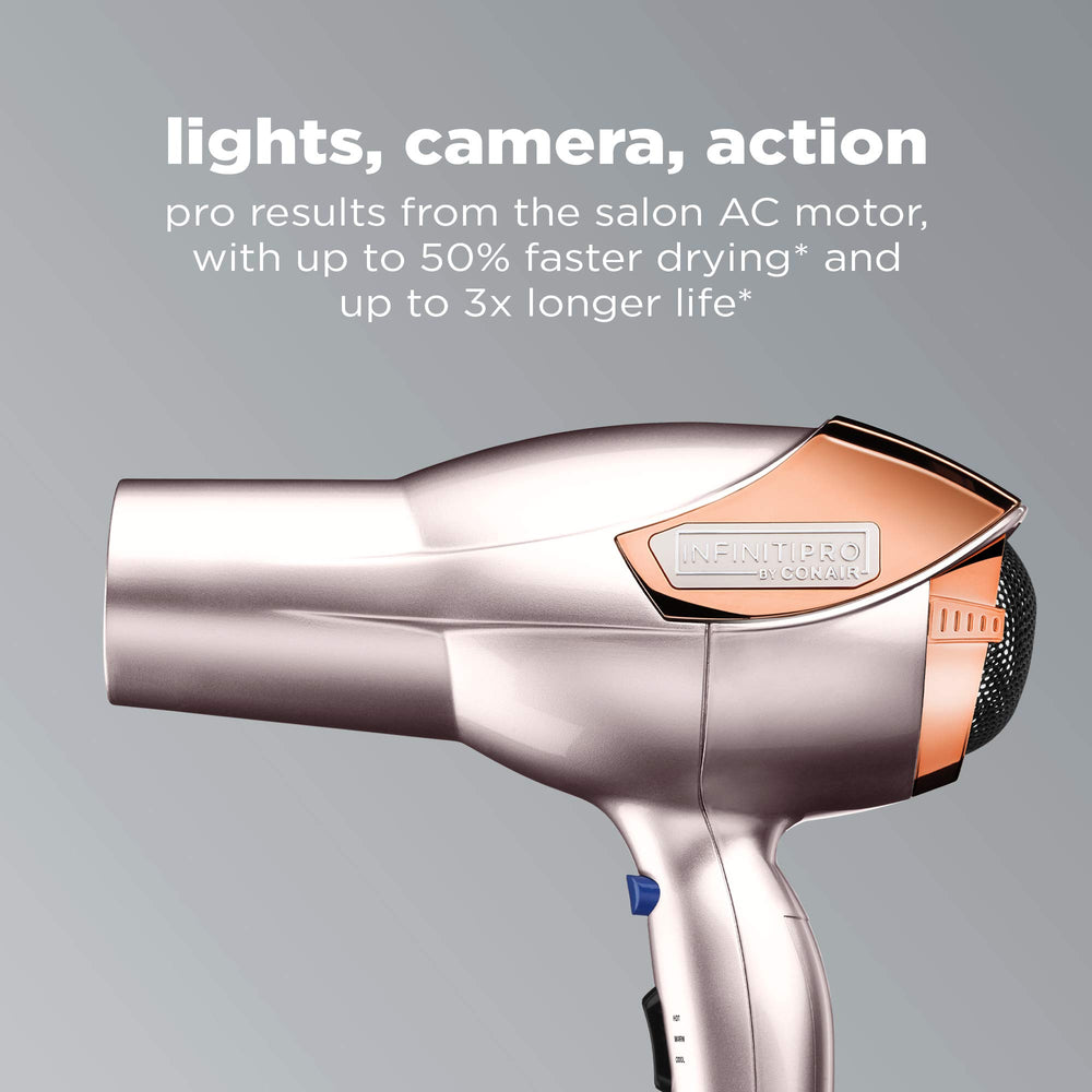 InfinitiPRO by Conair rose gold side view for comfortable handling