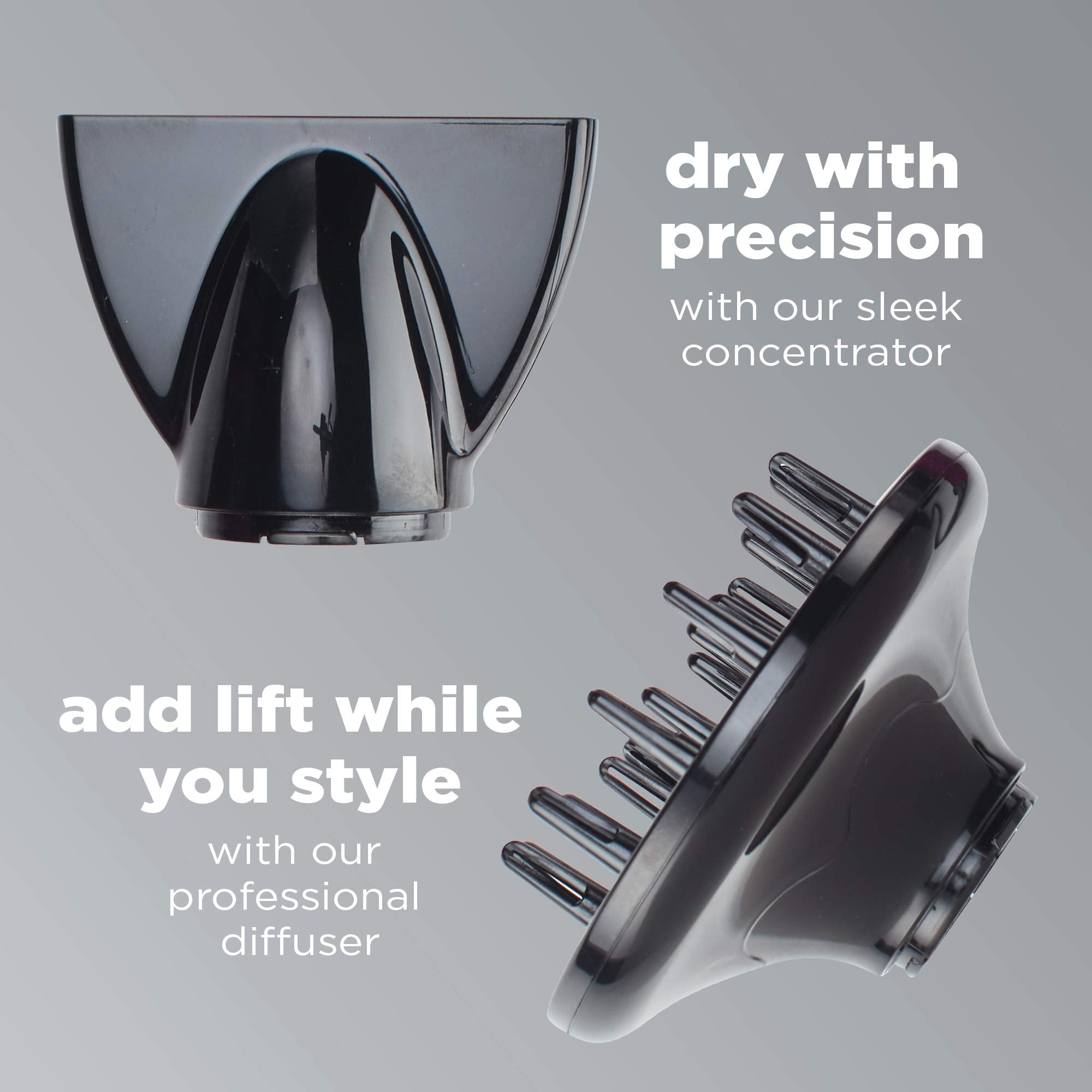 Ionic technology badge on InfinitiPRO rose gold dryer highlighting frizz control