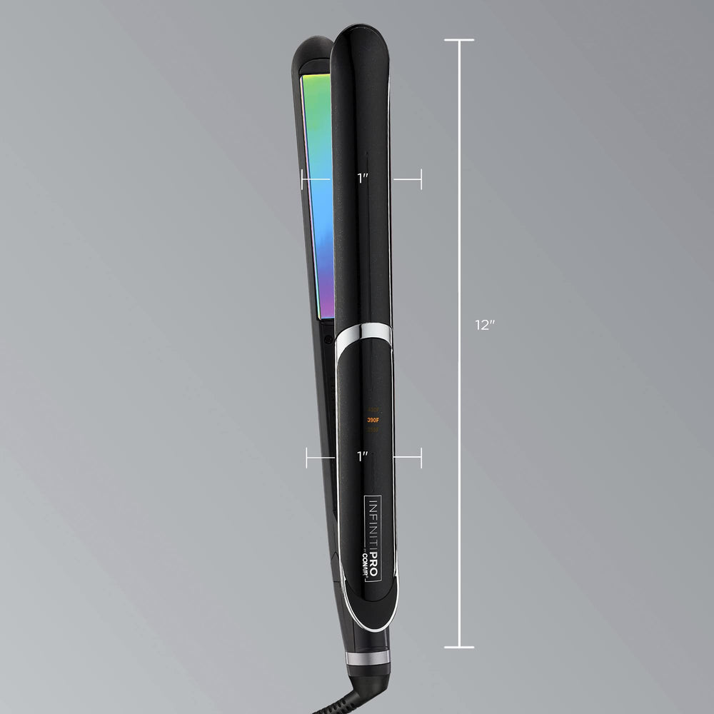 INFINITIPRO Rainbow Titanium Flat Iron ion generator reduces frizz and boosts shine