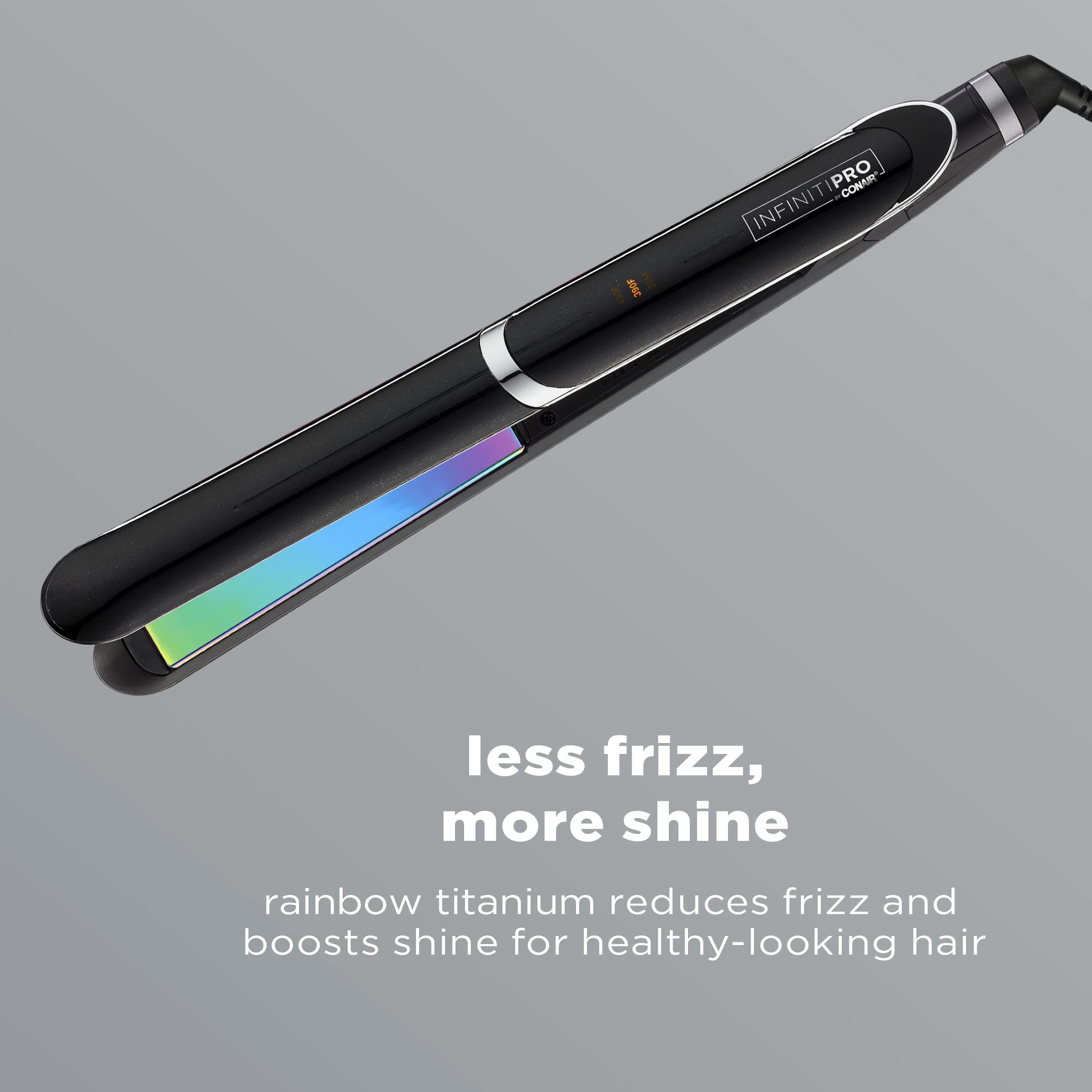 INFINITIPRO Rainbow Titanium Flat Iron plate glide demonstrates easy, snag-free styling