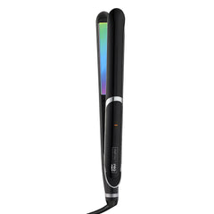 INFINITIPRO by CONAIR Rainbow Titanium Flat Iron plates closeup for smooth, fast styling