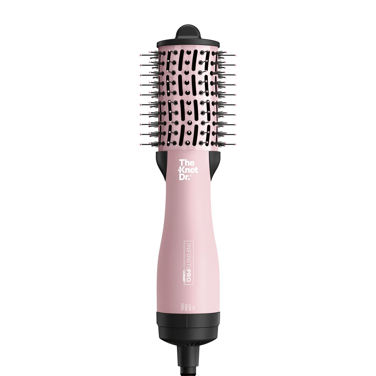 Infinitipro Knot Dr. oval dryer brush detangles damp hair for painless styling