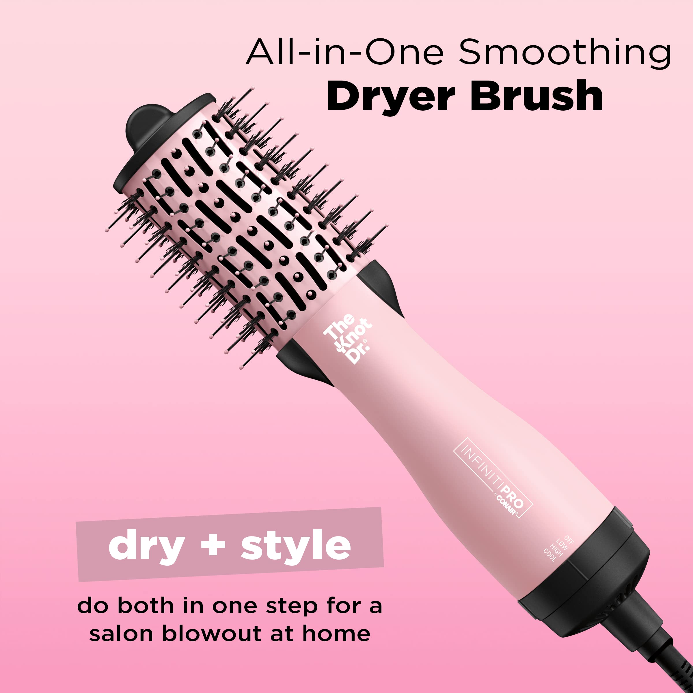 Infinitipro Knot Dr. oval dryer brush is travel-ready for quick blowouts anywhere