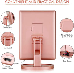 Infitrans vanity mirror right magnification for eyeliner and brow shaping.
