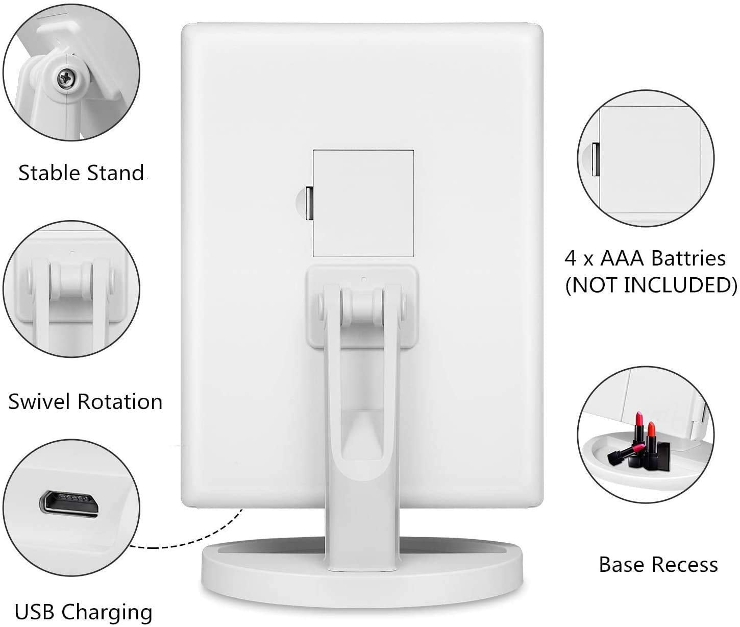 Infitrans portable tri-panel mirror is ideal for travel and compact spaces