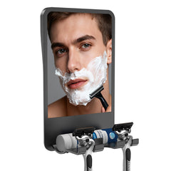 Infitrans fogless shower mirror provides a clear reflection for precise shaving