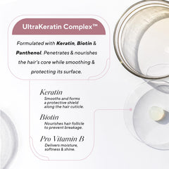 Infusion K biotin panthenol hair care benefits closeup for moisture and shine