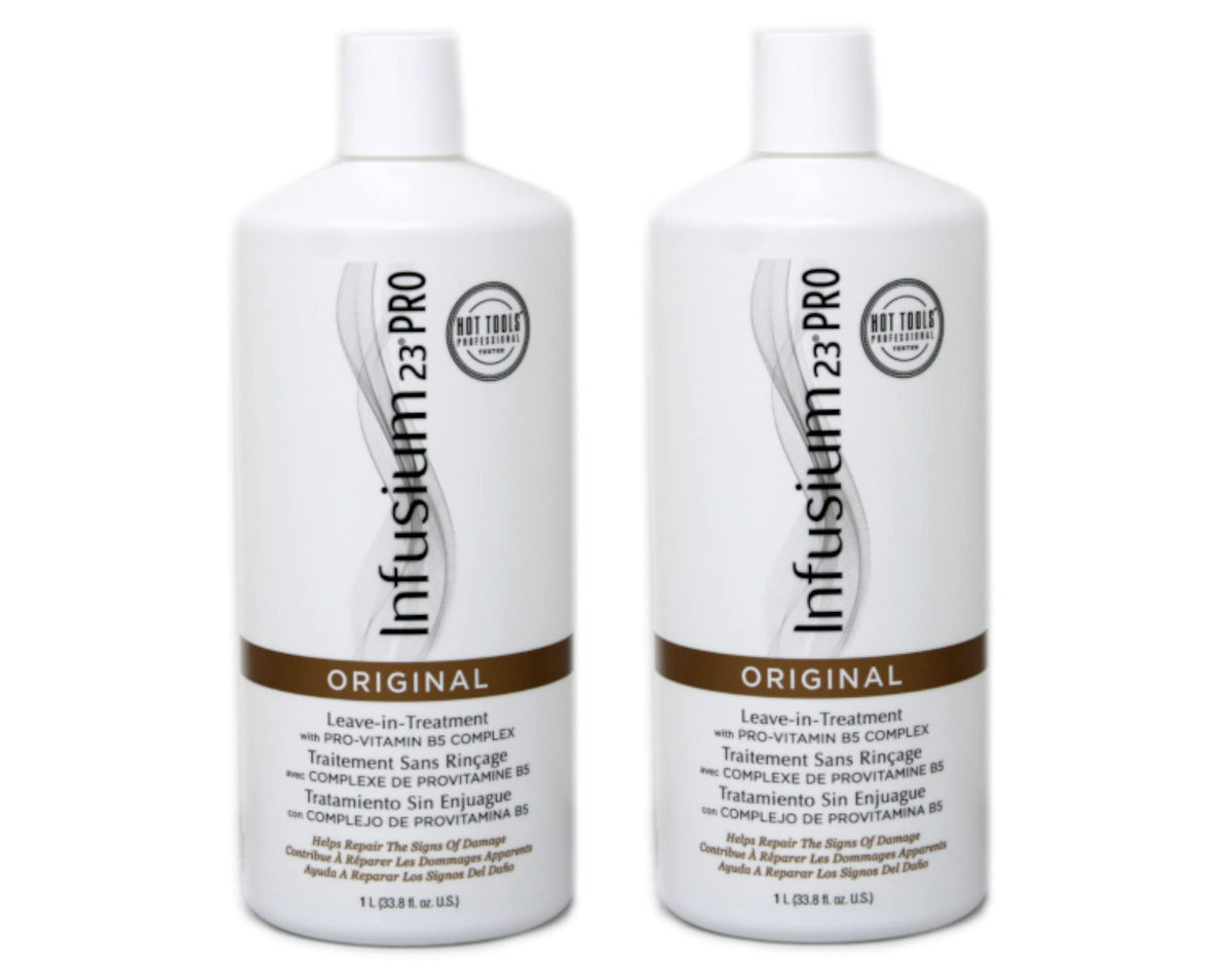 Infusium 23 Pro 23 Treatment original bottles—two-pack for at-home conditioning.