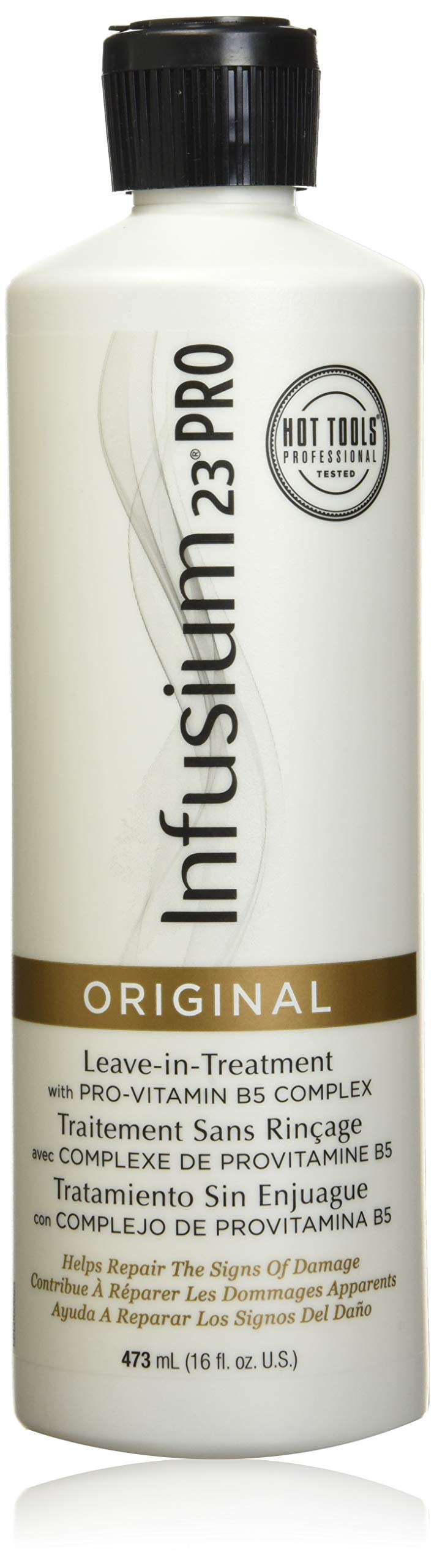 InfusiumPro23 leave-in treatment conditioner bottle showing hydration for frizz control