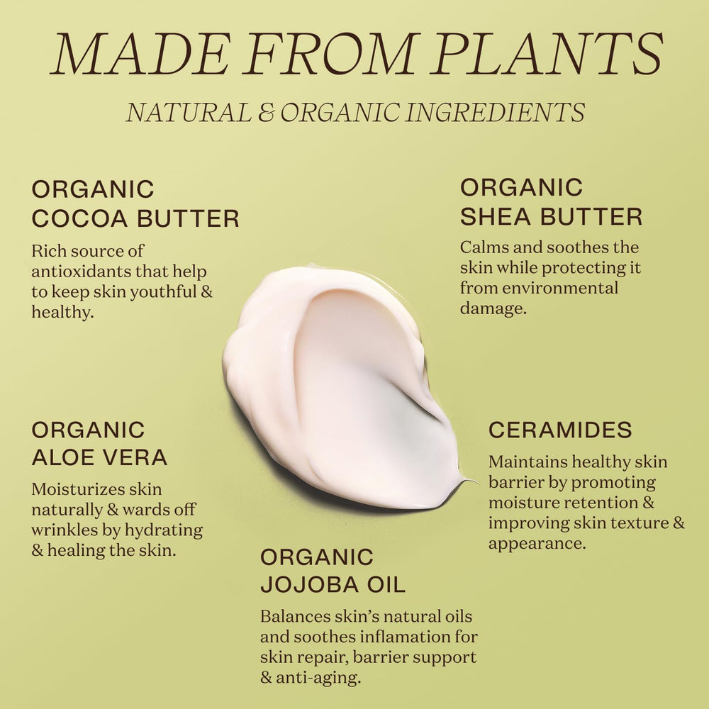 Ingreendients hand and body lotion with ceramides improves skin texture and resilience.