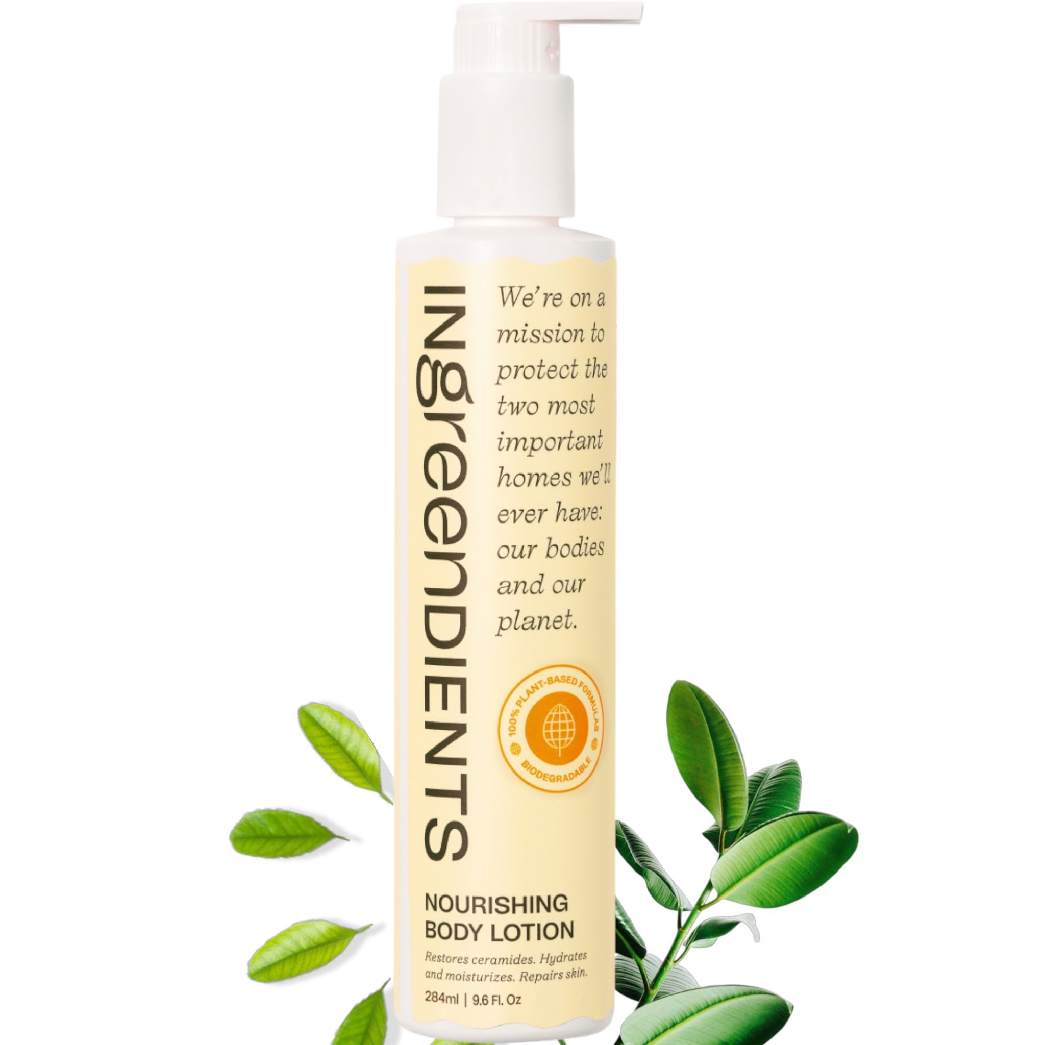 Ingreendients hand and body lotion with organic cocoa butter delivers rich hydration.