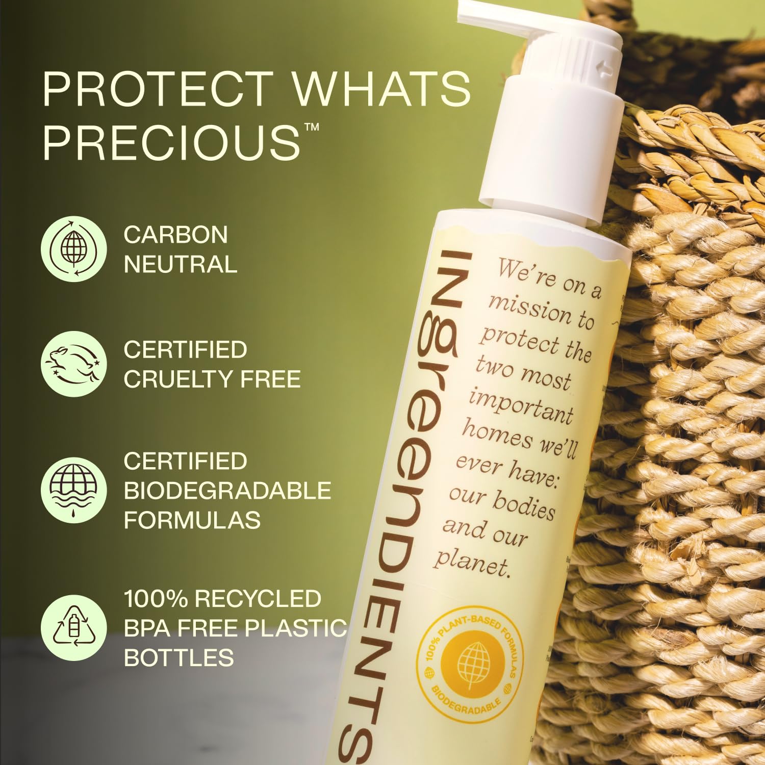 Ingreendients formula features aloe vera and jojoba oil for daily nourishment.