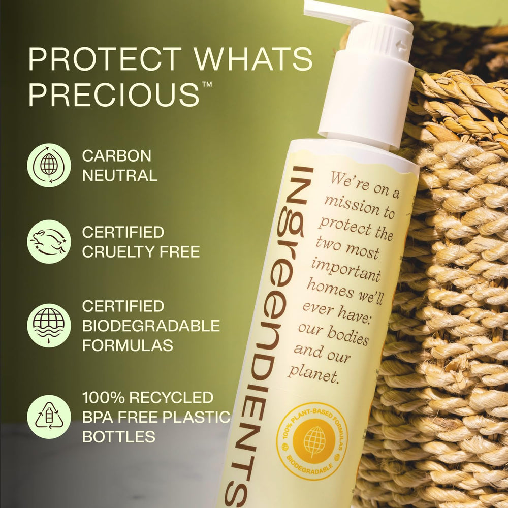 Ingreendients formula features aloe vera and jojoba oil for daily nourishment.