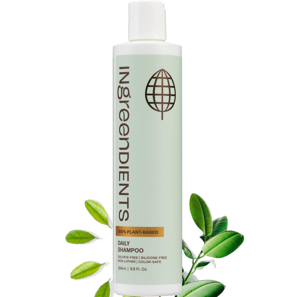 Ingreendients natural shampoo bottle front shows a sulfate-free formula for color-safe cleansing.