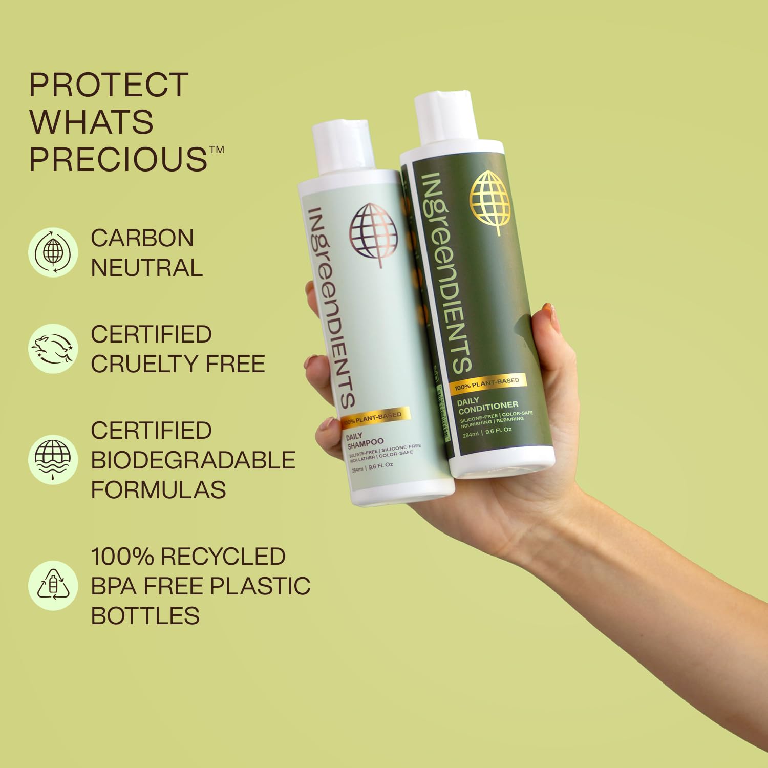 Ingreendients tea tree oil bottle conveys refreshing scent and cooling scalp feel