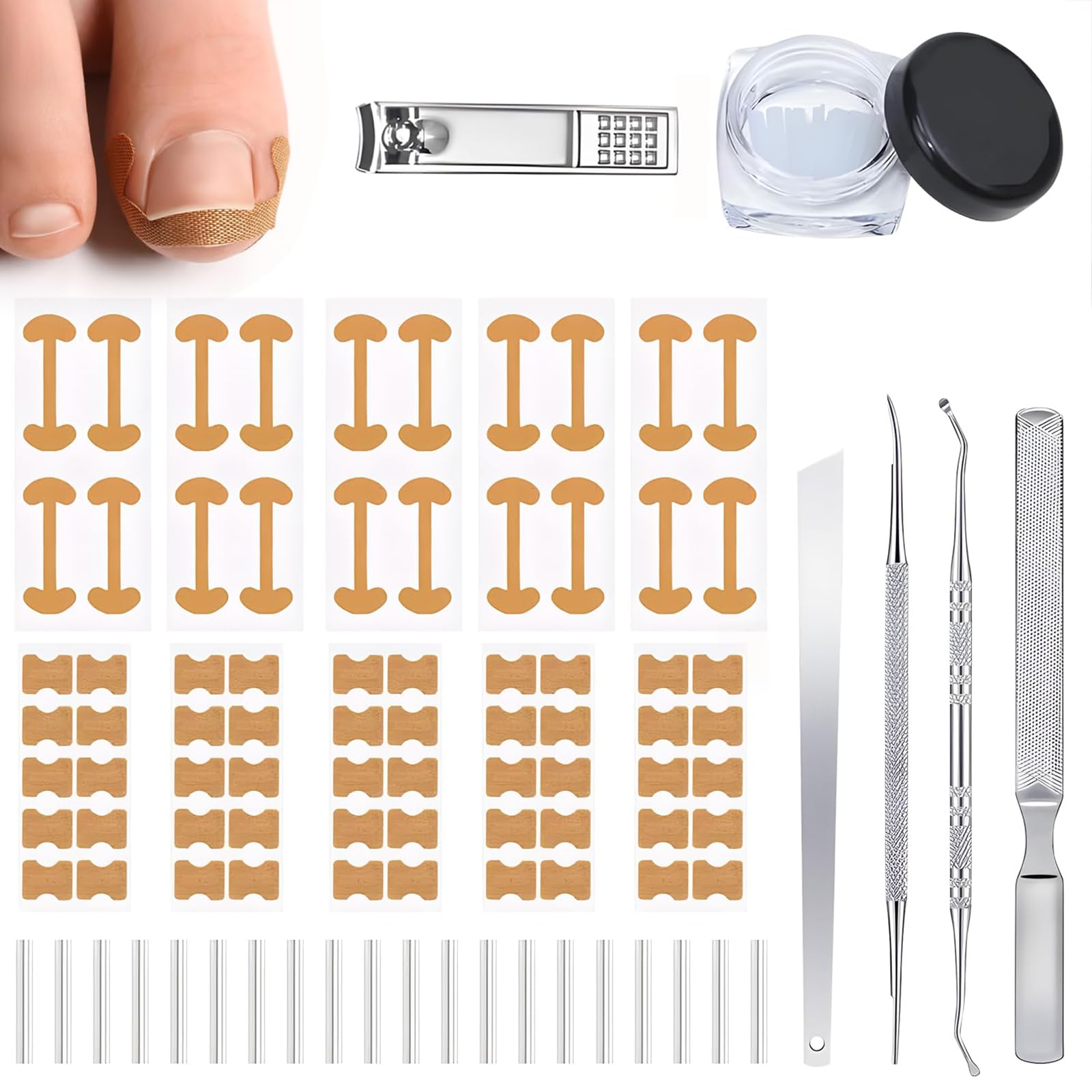 Ingrown Toenail Corrector Set breathable strips for comfortable daily wear inside shoes.