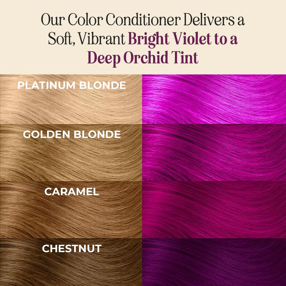 Garnet Violet strands during application showing rich pigment uptake.